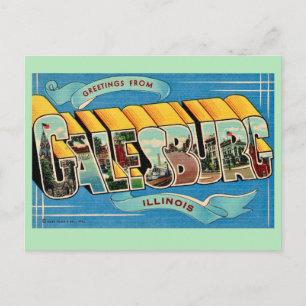 Galesburg Illinois Groeten Ansichtkaart Briefkaart