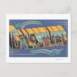 Galesburg, Illinois - Large Letter Scenes 2 Briefkaart