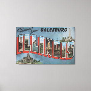 Galesburg, Illinois - Large Letter Scenes 2 Canvas Afdruk