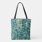 galets bleus sur un sac clair (Dos)