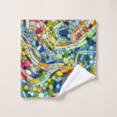 Galets colorés Art Mosaïque (Gant de toilette)