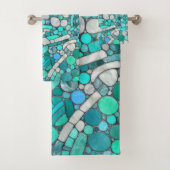 Galets Mosaïque Art -Aquamarine et Pearl (En situation)