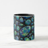 Galets turquoise Mug Abstrait noir (Centre)