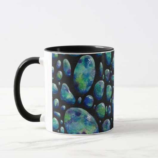 Galets turquoise Mug Abstrait noir (Gauche)