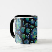 Galets turquoise Mug Abstrait noir (Devant gauche)
