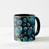 Galets turquoise Mug Abstrait noir (Devant droit)