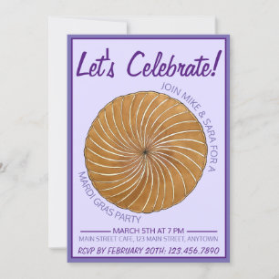 Galette des Rois Mardi Gras Carnival King Cake Kaart