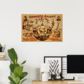 GALETTI Performance Monkeys Act VAUDEVILLE Poster (Thuiskantoor)