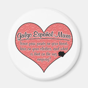 Galgo Español Mixen Paw Prints Dog Humor Magneet