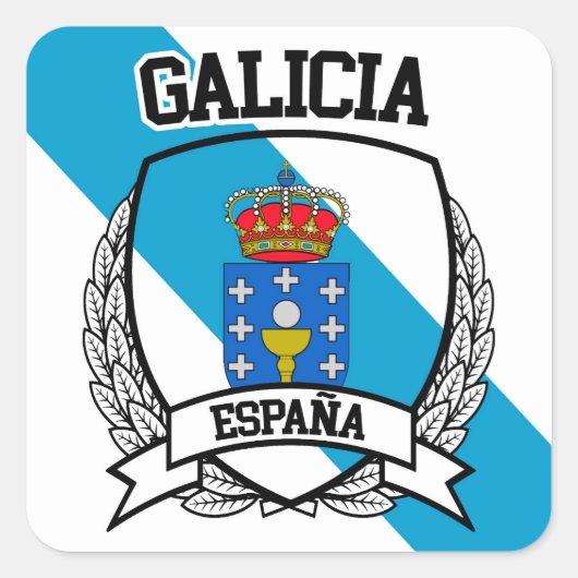 Galicia Vierkante Sticker (Voorkant)