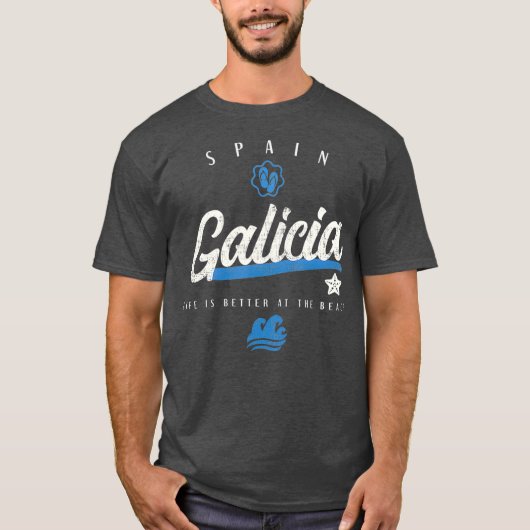 Galicië Spanje Strand T-shirt (Voorkant)