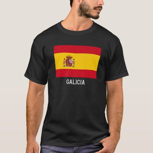 Galicië Spanje vlag Emblem Escudo Bandera Crest T-shirt (Voorkant)