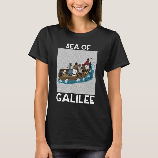 Galilee seas storms religious Christians Christian T-shirt (Voorkant)