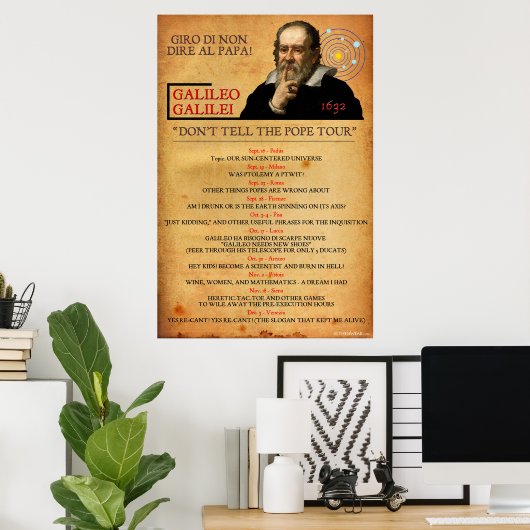 Galileo 1632 Heresy Tour Poster (Bureau à domicile)