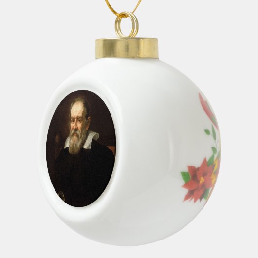 Galileo Galilei: vader van wetenschap & astronomie Keramische Bal Ornament (Rechts)