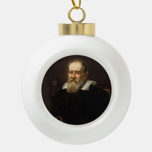Galileo Galilei: vader van wetenschap & astronomie Keramische Bal Ornament (Voorkant)