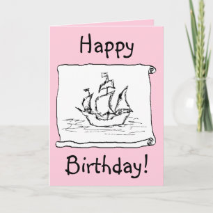 Galion de bateau de pirate ! Carte d'anniversaire