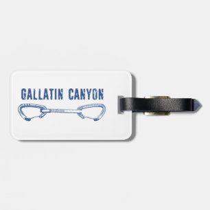 Gallatin Canyon Montana Rots klimmen Quickdraw Bagagelabel