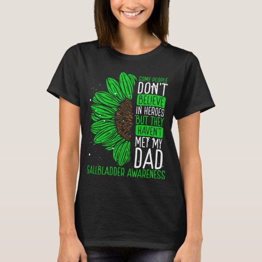 Gallbladder Awareness Ribbon Dad Warrior T-shirt (Voorkant)