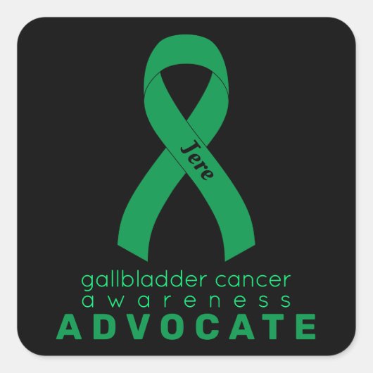 Gallbladder Cancer Advocate Sticker Carré noir (Devant)