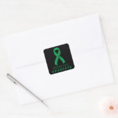 Gallbladder Cancer Advocate Sticker Carré noir (Enveloppe)