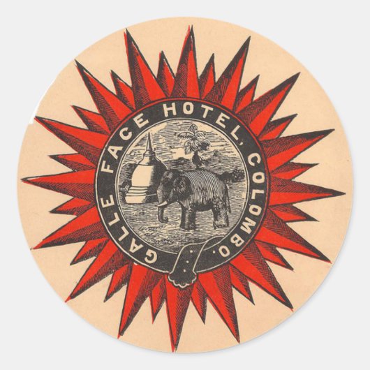 Galle Face Hotel Retro Bagage Sticker (Voorkant)