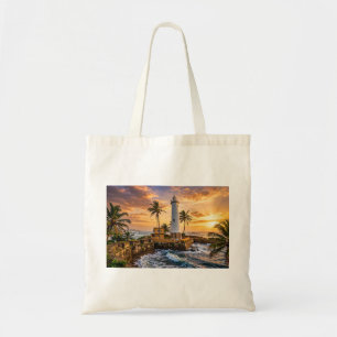 Galle Fort Vuurtoren Zonsondergang Sri Lanka Tote Bag