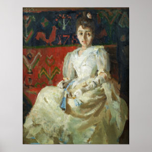 Gallen-Kallela - een vrouw in een wervelwind Poster