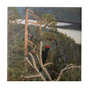 Gallen-Kallela - Great Black Woodpecker 1894 Tegeltje