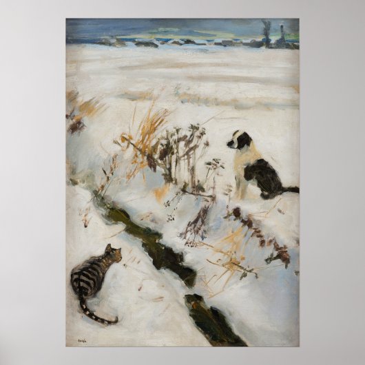 Gallen-Kallela - Kat en hond Poster (Voorkant)