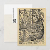 Galleon Sailing Ship Briefkaart (Voorkant / Achterkant)