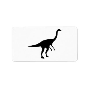Gallimimus Dino Dinosaur Silhouette Etiket