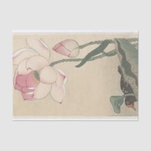 Gallinule met Lotus Flowers door Ohara Koson Tissuepapier