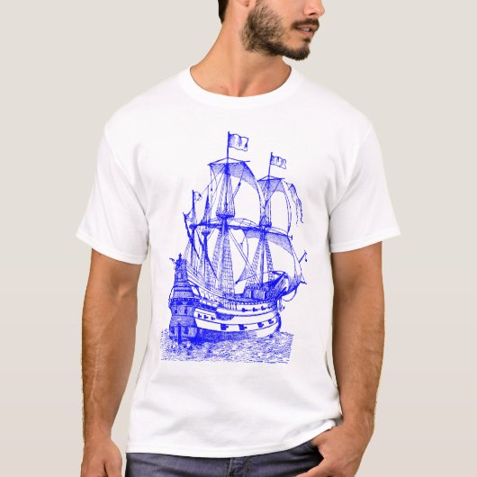 Gallion - blauw t-shirt (Voorkant)