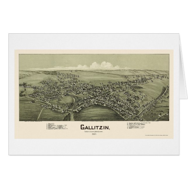 Gallitzin, carte panoramique de PA - 1901 (Devant horizontal)