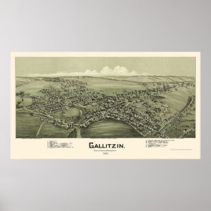 Gallitzin, PA Panoramic Map - 1901 Poster
