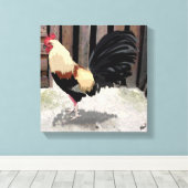 Gallo de Pelea/Gamecock toile étirée Imprimer (Insitu (Plancher de Bois))