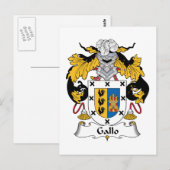 Gallo Family Crest Briefkaart (Voorkant / Achterkant)