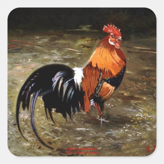 Gallo/Galo/Rooster Vierkante Sticker (Voorkant)