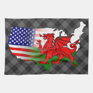 Gallois American Flags Carte Torchon