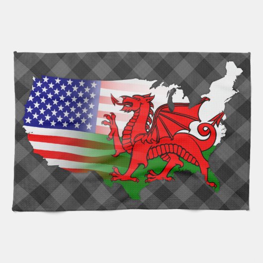 Gallois American Flags Carte Torchon (Horizontal)