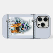 Gallois Terrier Cute Bleu Noël Fêtes (Verso Horizontal)