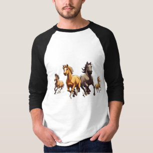 Gallop in harmonie: Whimsical Horse Herd T-Shirt C
