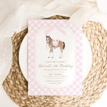 Gallop on Over Girls Pink Horse Birthday