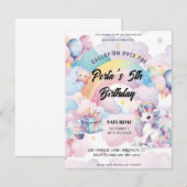 Gallop on Over the Rainbow unicorn Invitation  (Devant / Derrière)