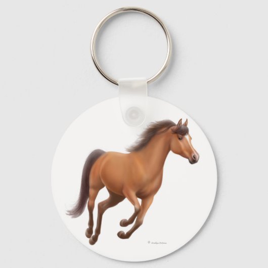 Galloping Bay Horse Sleutelhanger (Voorkant)