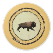Galloping Bison Keramische Knop (Voorkant)
