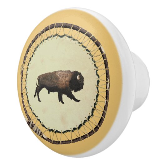 Galloping Bison Keramische Knop (Rechts)