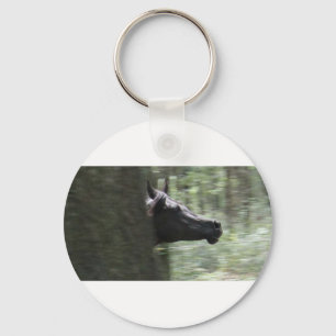 Galloping Black Arabian Mare Sleutelhanger