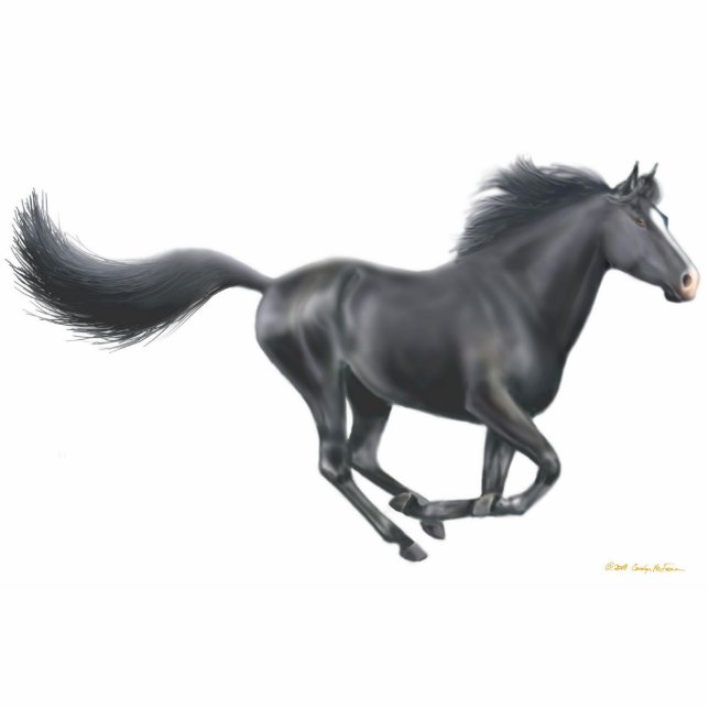 Galloping Black Horse Holiday Ornament Fotobeeldje Ornament (Voorkant)